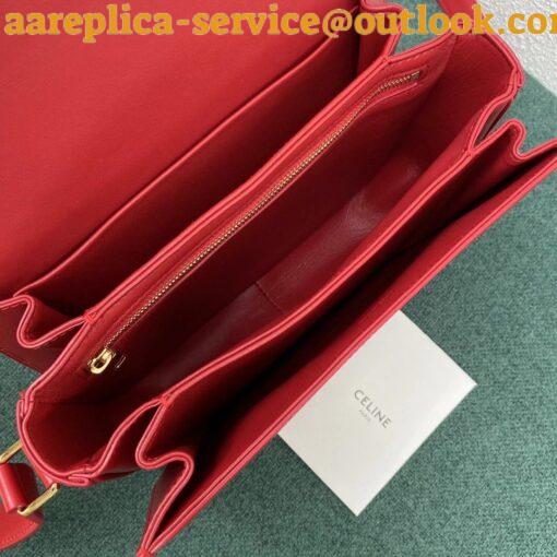 Replica Celine Triomphe Medium Bag In Red Smooth Calfskin 5