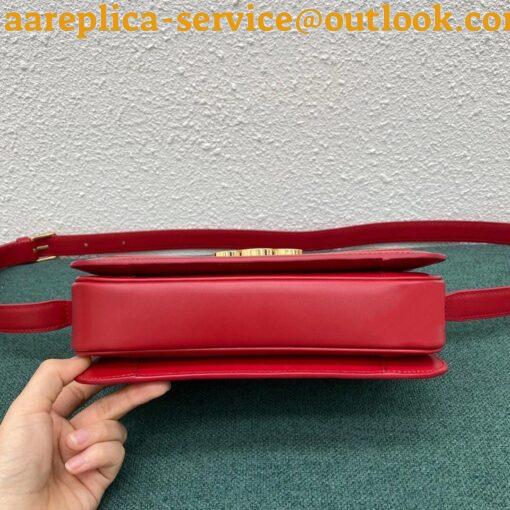 Replica Celine Triomphe Medium Bag In Red Smooth Calfskin 7