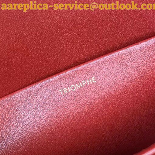 Replica Celine Triomphe Medium Bag In Red Smooth Calfskin 8