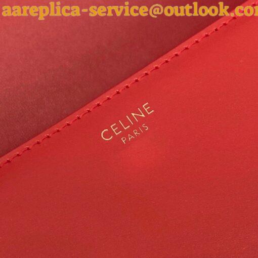 Replica Celine Triomphe Medium Bag In Red Smooth Calfskin 10