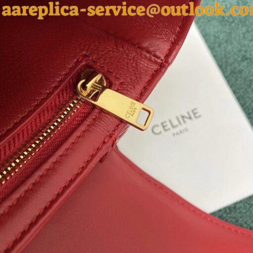 Replica Celine Triomphe Medium Bag In Red Smooth Calfskin 11