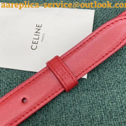 Replica Celine Triomphe Medium Bag In Red Smooth Calfskin 13