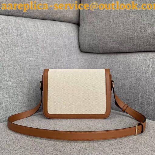 Replica Celine Triomphe Medium Bag In Textile and Calfskin 5