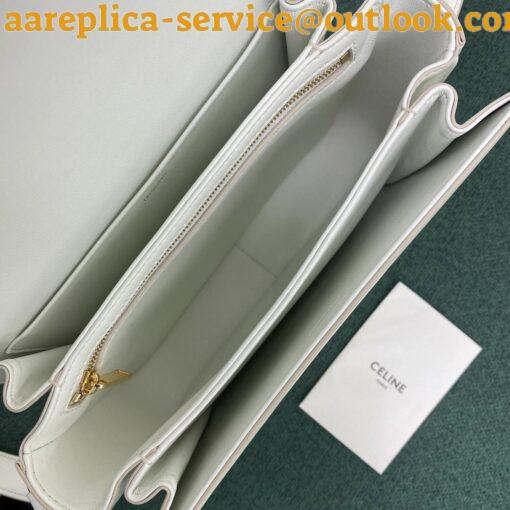 Replica Celine Triomphe Medium Bag In White Smooth Calfskin 5