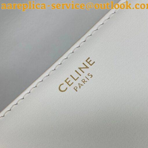 Replica Celine Triomphe Medium Bag In White Smooth Calfskin 8