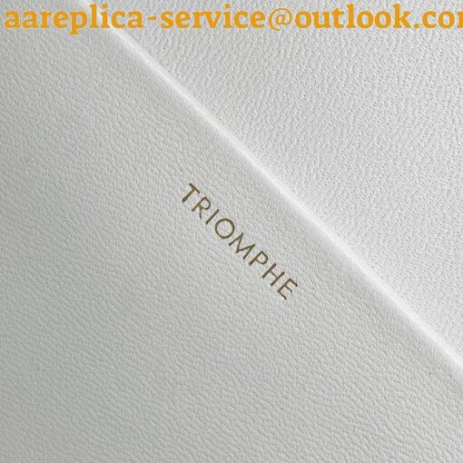 Replica Celine Triomphe Medium Bag In White Smooth Calfskin 10