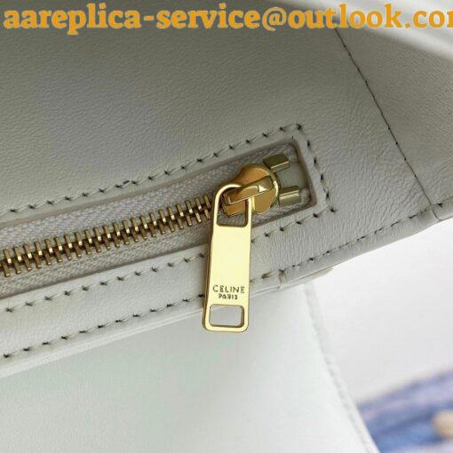 Replica Celine Triomphe Medium Bag In White Smooth Calfskin 14