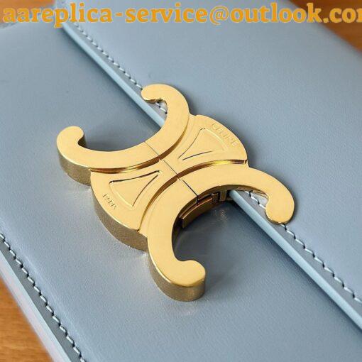 Replica Celine Triomphe Teen Bag In Pale Blue Leather 9