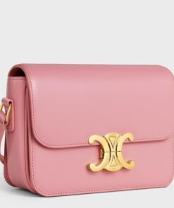 Replica Celine Triomphe Teen Bag In Pink Leather