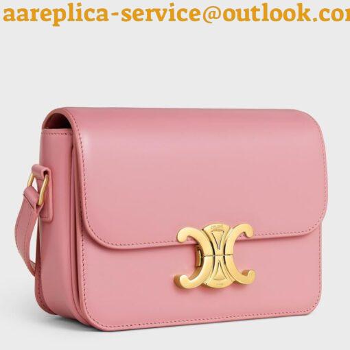 Replica Celine Triomphe Teen Bag In Pink Leather