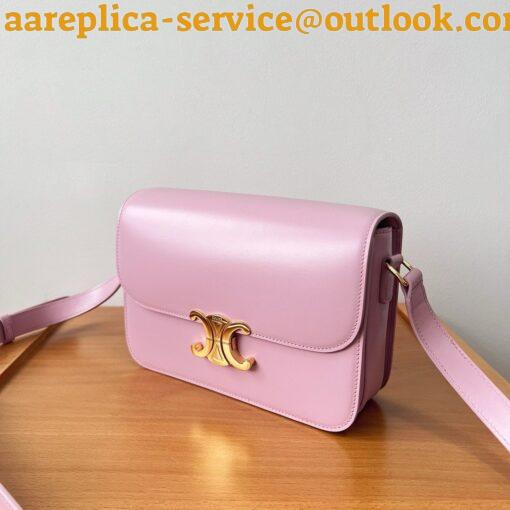 Replica Celine Triomphe Teen Bag In Pink Leather 6