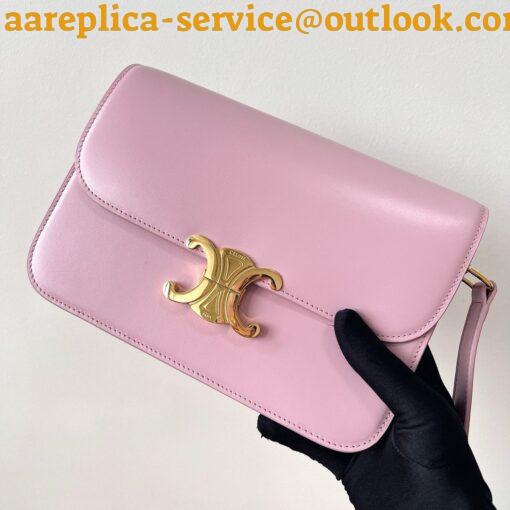 Replica Celine Triomphe Teen Bag In Pink Leather 8