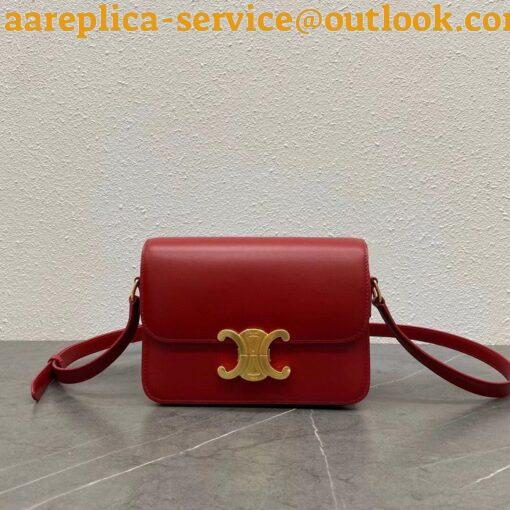 Replica Celine Triomphe Teen Bag In Red Leather 3