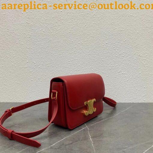 Replica Celine Triomphe Teen Bag In Red Leather 4