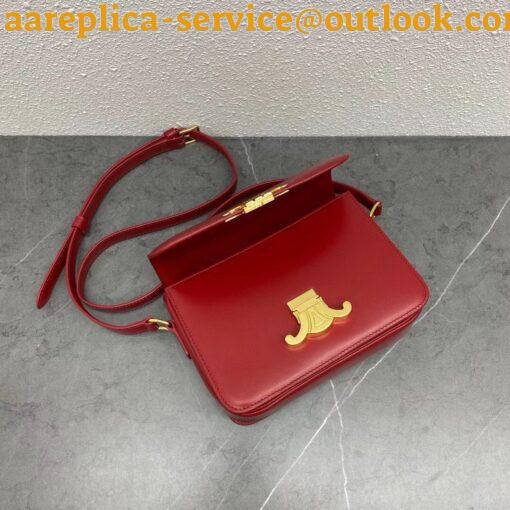 Replica Celine Triomphe Teen Bag In Red Leather 12