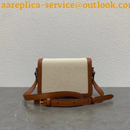 Replica Celine Triomphe Teen Bag In Textile and Calfskin 5