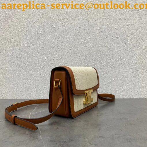 Replica Celine Triomphe Teen Bag In Textile and Calfskin 6