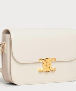 Replica Celine Triomphe Teen Bag In White Leather