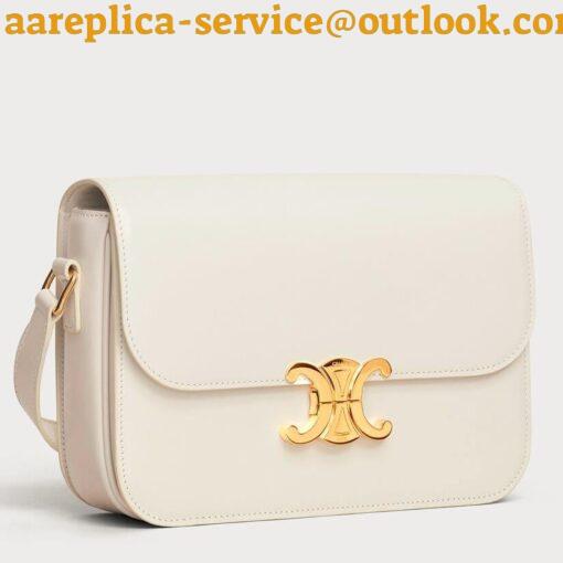 Replica Celine Triomphe Teen Bag In White Leather