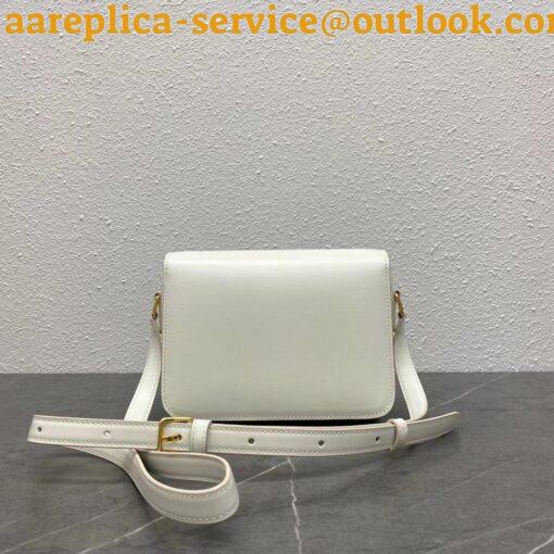 Replica Celine Triomphe Teen Bag In White Leather 7