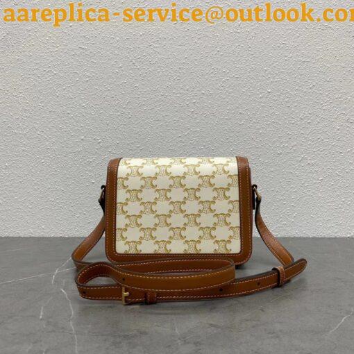 Replica Celine Triomphe Teen Bag In White Triomphe Canvas 19