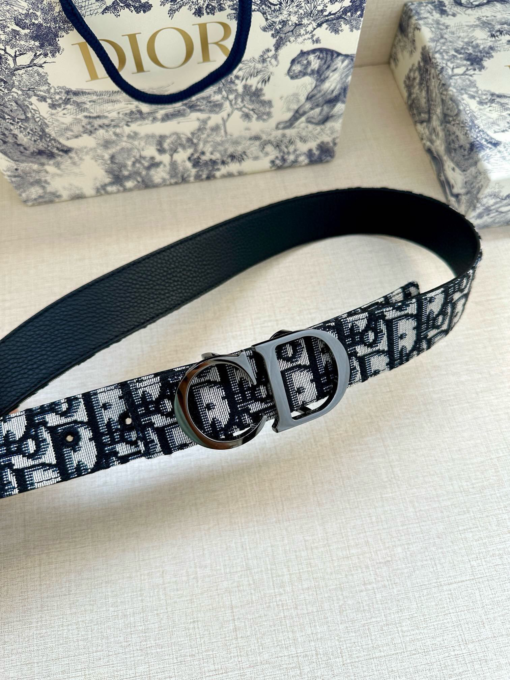 Replica DIOR Belt Leather Navy blue DR1023 3