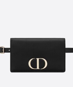 Replica Dior 30 Montaigne 2 In 1 Belt Bag In Black Calfskin