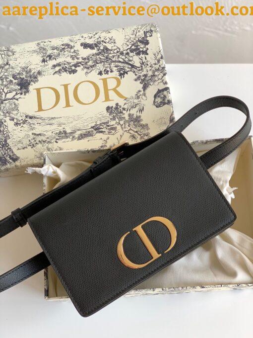 Replica Dior 30 Montaigne 2 In 1 Belt Bag In Black Calfskin 3