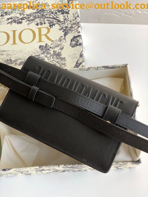 Replica Dior 30 Montaigne 2 In 1 Belt Bag In Black Calfskin 11