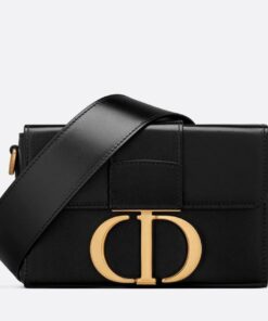 Replica Dior 30 Montaigne Box Bag In Black Box Calfskin