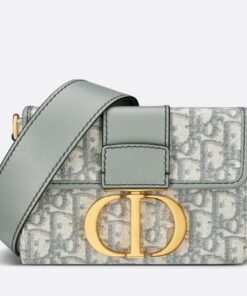 Replica Dior 30 Montaigne Box Bag In Gray Dior Oblique Jacquard