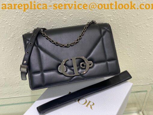 Replica Dior 30 Montaigne Chain Bag With Handle In Black Lambskin 3