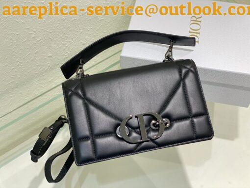 Replica Dior 30 Montaigne Chain Bag With Handle In Black Lambskin 4