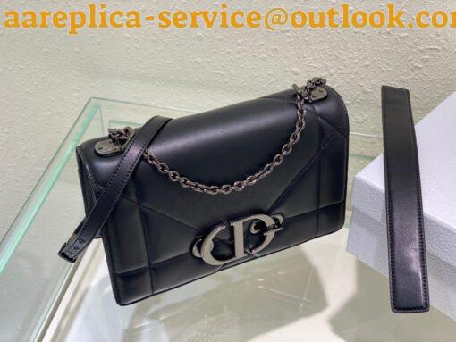 Replica Dior 30 Montaigne Chain Bag With Handle In Black Lambskin 5