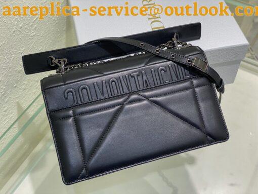 Replica Dior 30 Montaigne Chain Bag With Handle In Black Lambskin 9