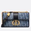 Replica Dior 30 Montaigne Medium Bag In Blue Dior Oblique Jacquard 13