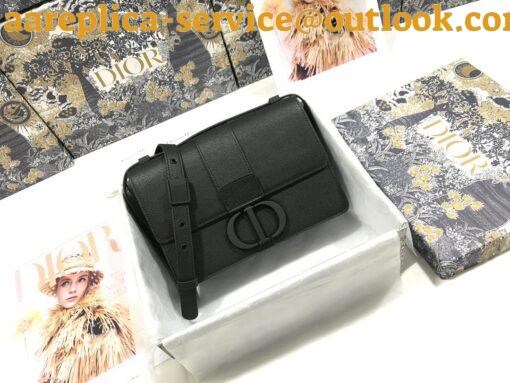 Replica Dior 30 Montaigne Medium Bag In Black Ultramatte Grained Calfskin 8