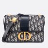 Replica Dior 30 Montaigne East-West Bag with Chain in Blue Denim Oblique Jacquard 12