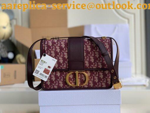 Replica Dior 30 Montaigne Medium Bag In Bordeaux Dior Oblique Jacquard 3