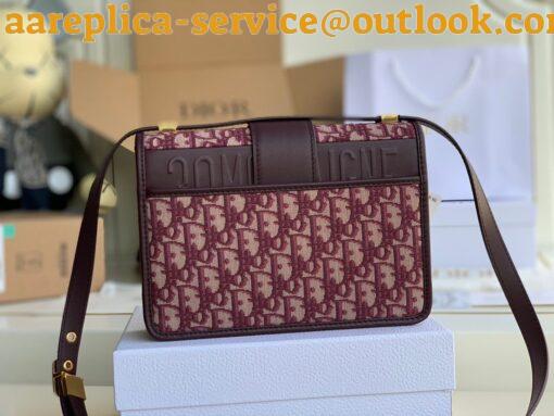 Replica Dior 30 Montaigne Medium Bag In Bordeaux Dior Oblique Jacquard 4