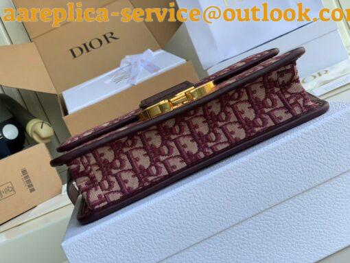 Replica Dior 30 Montaigne Medium Bag In Bordeaux Dior Oblique Jacquard 5