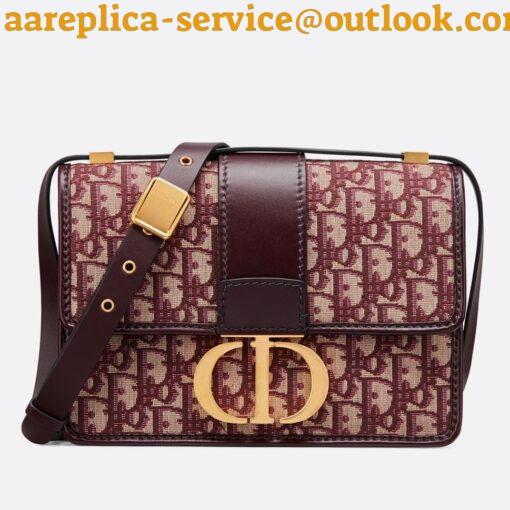 Replica Dior 30 Montaigne Medium Bag In Bordeaux Dior Oblique Jacquard