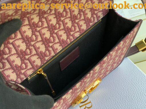 Replica Dior 30 Montaigne Medium Bag In Bordeaux Dior Oblique Jacquard 11