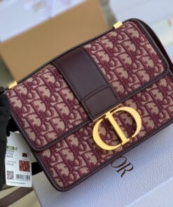 Replica Dior 30 Montaigne Medium Bag In Bordeaux Dior Oblique Jacquard