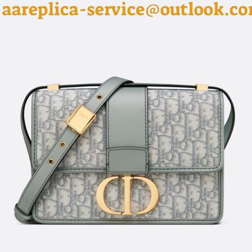 Replica Dior 30 Montaigne Medium Bag In Grey Dior Oblique Jacquard