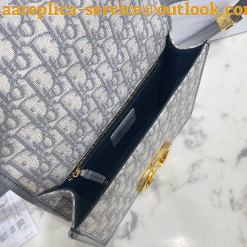 Replica Dior 30 Montaigne Medium Bag In Grey Dior Oblique Jacquard 6