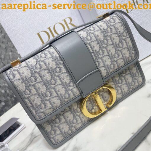 Replica Dior 30 Montaigne Medium Bag In Grey Dior Oblique Jacquard 5