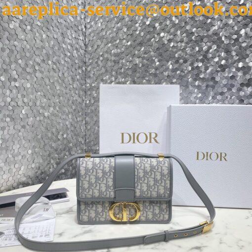 Replica Dior 30 Montaigne Medium Bag In Grey Dior Oblique Jacquard 7