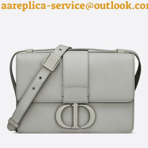 Replica Dior 30 Montaigne Medium Bag In Grey Ultramatte Grained Calfskin 3