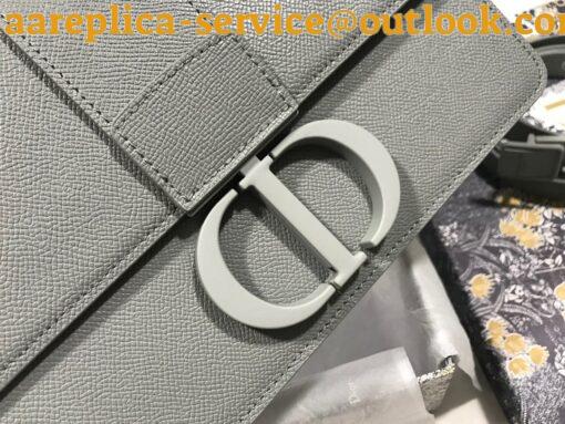 Replica Dior 30 Montaigne Medium Bag In Grey Ultramatte Grained Calfskin 9